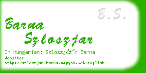 barna szloszjar business card